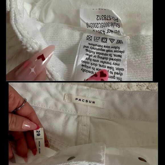 PacSun Prime Torn White Mom Jeans size 29 very distressed - Picture 14 of 14